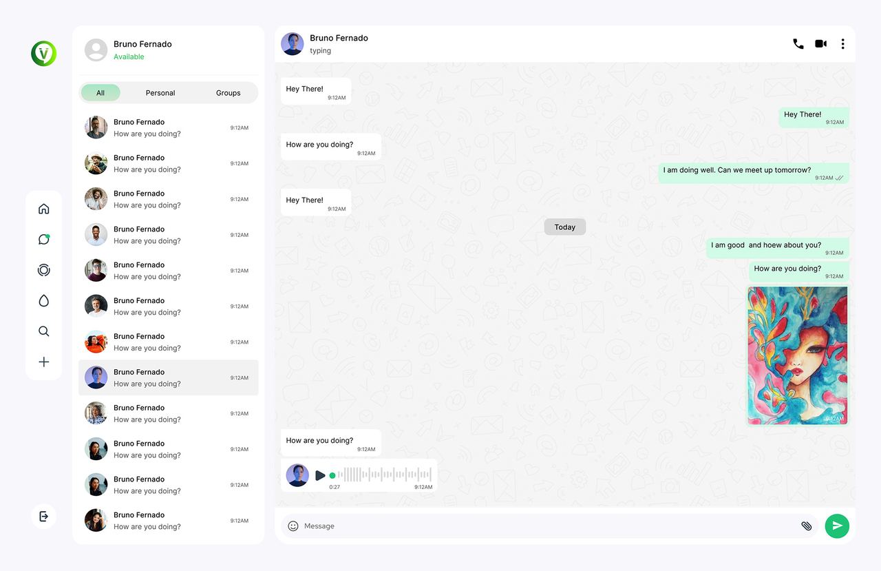 Voizzit chat — conversation view