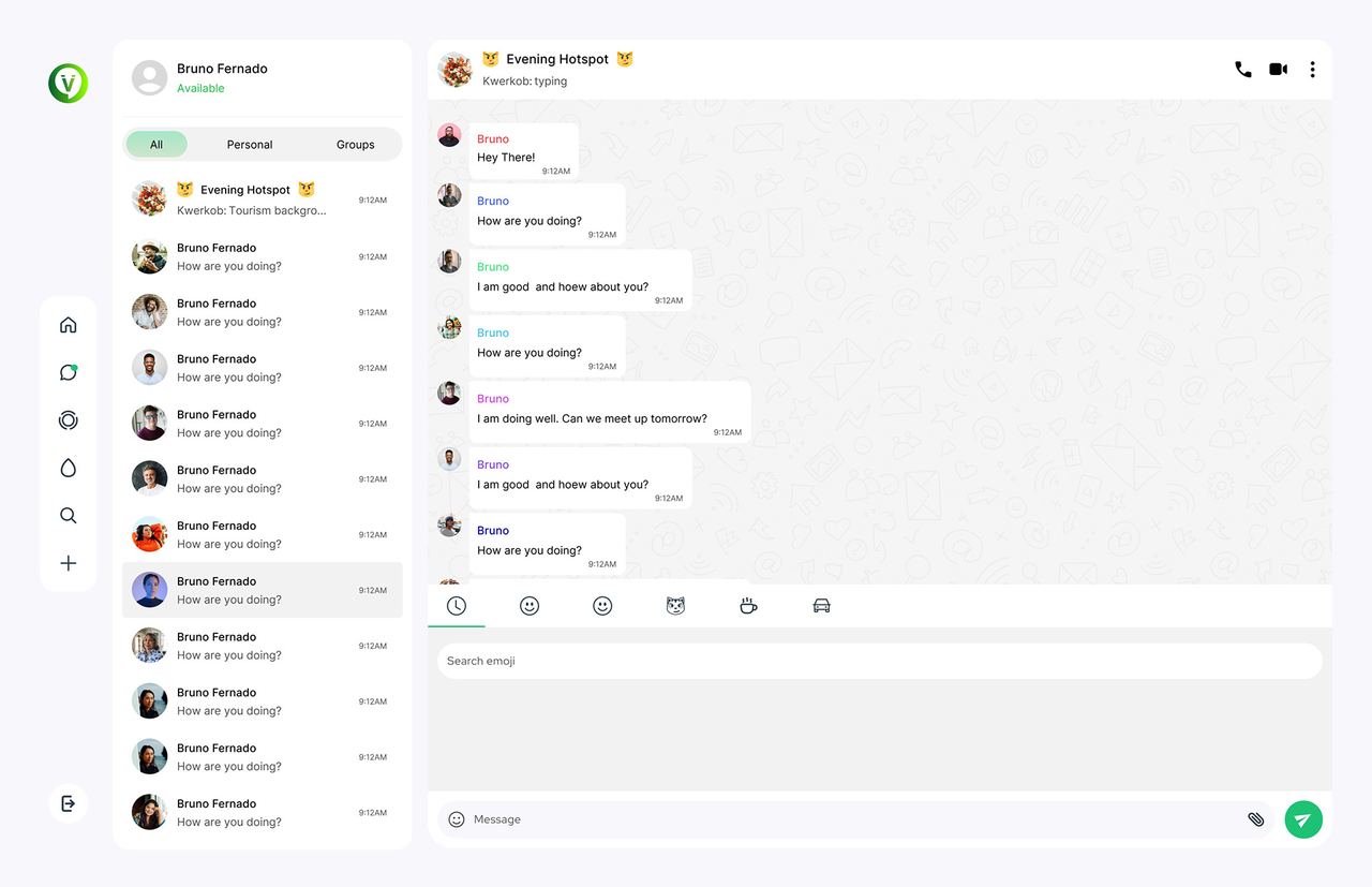 Voizzit chat — chat with menu