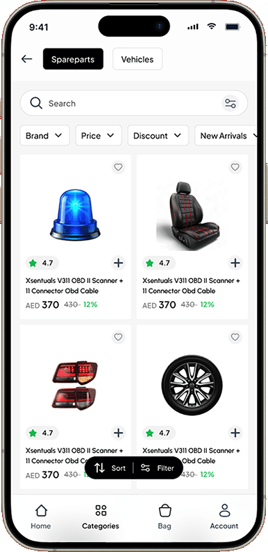 Automarto app — search & filters