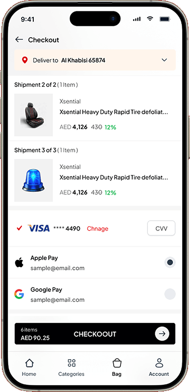 Automarto app — checkout