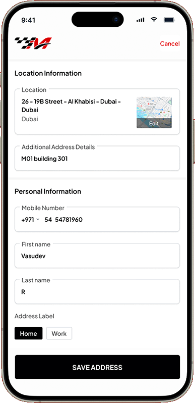 Automarto app — address & location