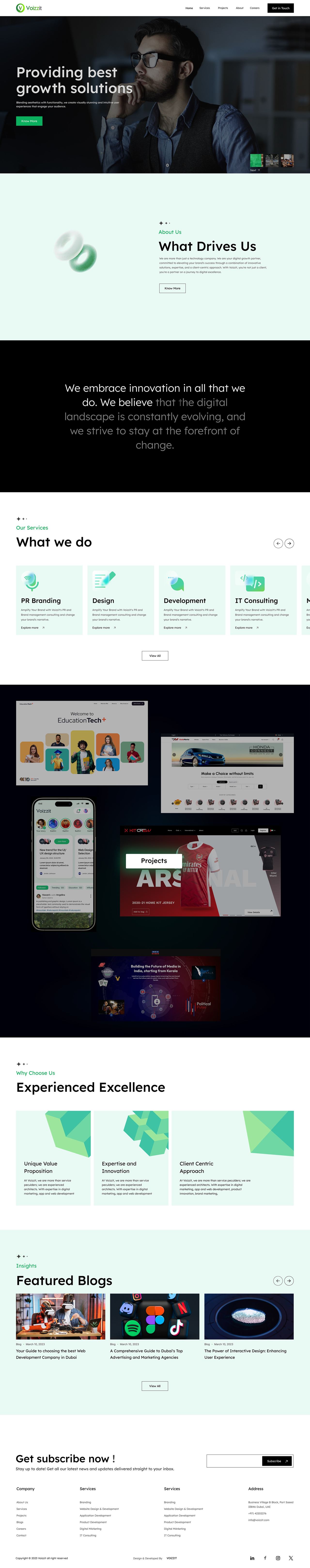 Corporate website — development page