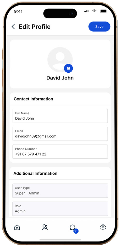 Data SaaS — edit profile