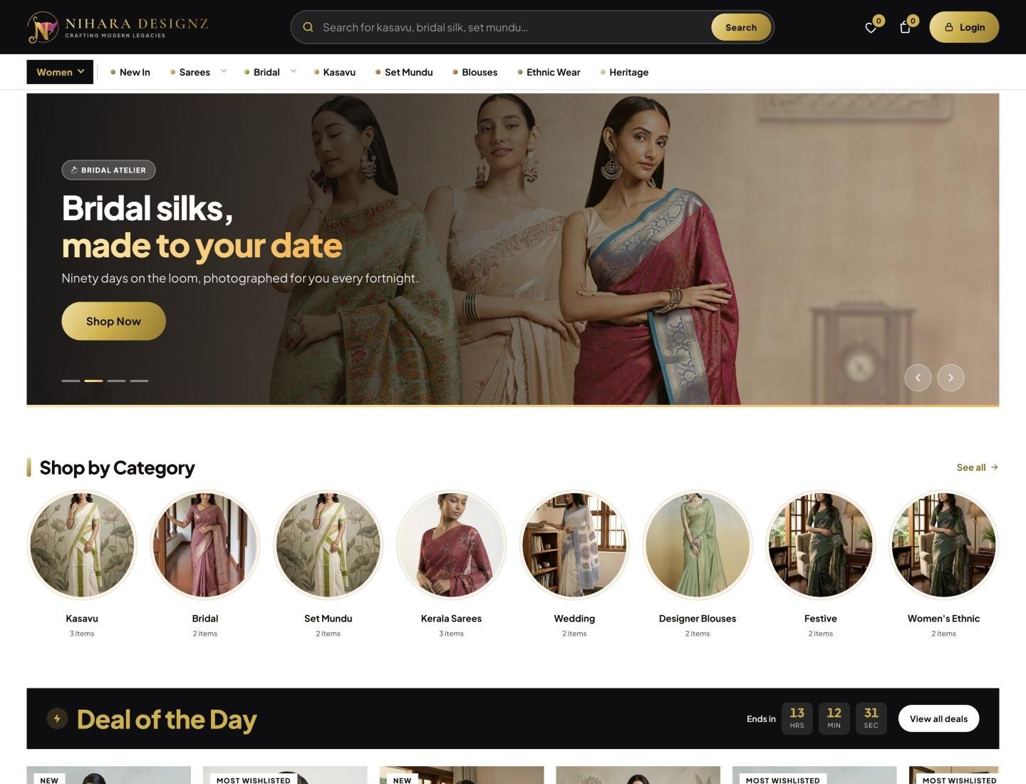 Final design of the home page